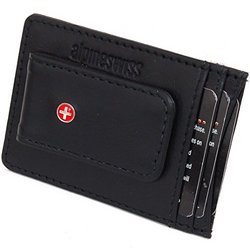 Alpine Swiss Leather Wallet with Magnetic Clip