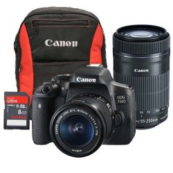 Canon 750D Reach Bundle - Eos 750D 18-55 Is Stm Lens 55-250 Is Stm Lens Sandisk 8GB Card Duke Backpack