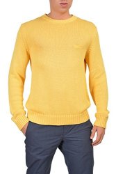 Armani Jeans Yellow Men's Knitted Crewneck Sweater Us L It 52