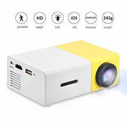MINI Projector Portable 1080P LED Projector Home Cinema Theater Movie Projectors Support Laptop PC Smartphone HDMI Input Great Gift Pocket Projector For Party And