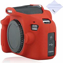 Yisau Canon Eos Rebel T6 T7 Camera Housing Case Silicion Rubber Camera Case Cover Detachable Protective For Canon Eos 1300D Rebel T6 Eos 1500D