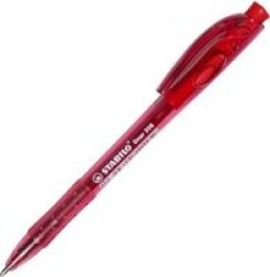 Stabiliner Retractible Ball Point Pen - Medium Red