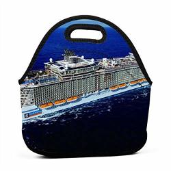 Luxury Cruise Ship In The Ocean Lunch Bag Thick Insulated Lunchbox Bags Tote Box With Zipper Closure For Kid Travel Picnic Office