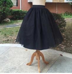 Aomei Dress Puff Chiffon Tulle Skirt - Black XL
