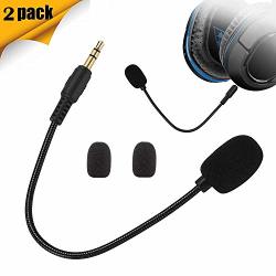 Pack 2 Replacement Microphone Boom MIC 3.5MM Compatible For Turtle Beach Ear Force Gaming Headsets Xbox One PS4 Nintendo Switch Mac PC Computer Gaming Headphones