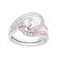 Silver Swirl Angel Twinset Ring
