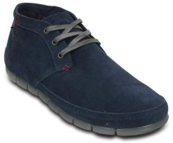 Deals on Crocs Stretch Sole Desert Boot in Navy Charcoal | Compare