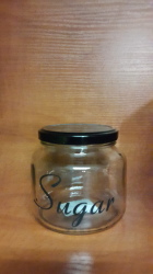 Consol Jar "sugar" With Black Lid 500ml