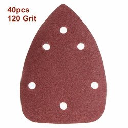Insma 40PCS 120 Grit Mouse Sanding Sheets For Black Decker Detail Palm Sander
