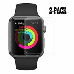 Apple Iwatch 44MM SERIES5 2019 Glass Screen Protector Lankxin SERIES4 44MM 2018 Curved Full Coverage Tempered Glass Screen Protector 2 Pack-transparent Edge