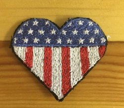 Stars And Stripes Heart Badge Patch