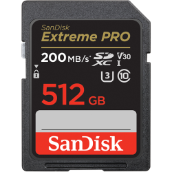 SanDisk Extreme Pro Sd Uhs I 512GB Card 100MB S Read & 90MB S Write