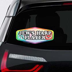 Makoroni - Peace Love Jew's Harp Player Music Car Laptop Wall Sticker Decal - 8 By 4 Inc.