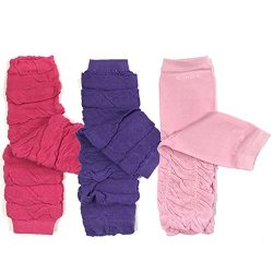 Bowbear Baby 3-PAIR Leg Warmers Ruched Pink And Purple