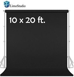 Limostudio 10' X 20' Photo Video Studio Seamless Solid Black Muslin Backdrop Photo Studio Background AGG1601