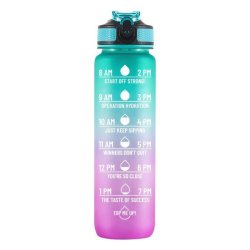 The Classic Motivational Time Marker Water Bottle Turquoise And Purple