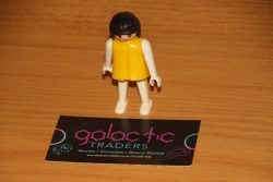 Galactic Playmobil Girl With Yellow And White Outfit And Black Hair Figure Traders