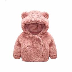 JIANLANPTT Infant Baby Girl Jackets Winter Lovely Hoodies Coat Kids Thick Warm Outerwear Pink 3-4YEARS