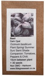 Heirloom Herb Seeds - Basil - Dark Opal