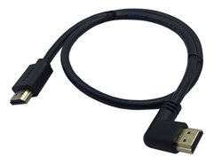 Cerrxian 0.6M High Speed HDMI 2.0 HDMI Left Angle Male To HDMI Male Short Cable Ultra HD 4K X 2K HDMI Cable Supports Ethernet