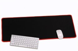 Digital Nomad - Gaming Mousepad - Plain Black With Red Border
