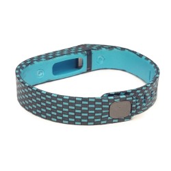 Tuff-Luv Small Adjustable Wristband & Clasp for Fitbit Flex Activity Tracker with Checker Design in Turquoise
