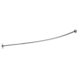 Franklin Brass 211-5BS 5-FEET Curved Shower Rod With Decorative Flanges And Removal Tool With 6-INCH Bow