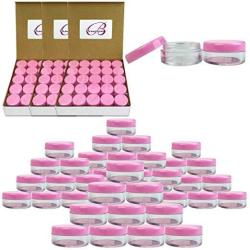 Quantity: 200 Pcs Beauticom 5G 5ML Round Clear Jars With Pink Lids For Cosmetics Medication Lab And Field Research Samples Beauty And Health Aids