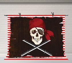 Fuermor Pirate Backdrop For Birthday Party Wall Decor Background 7X5FT Photography Studio Photo Props WQFU076