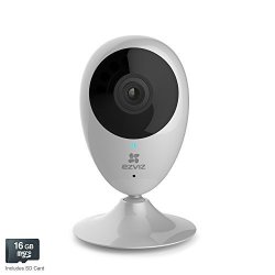 Ezviz MINI O 720P HD Wi-fi Home Video Monitoring Security Camera Works With Alexa - 16GB Micro Sd Card Included