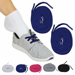 VIVE No Tie Shoe Laces Blue Pair - Elastic Lace Ups - Flat Replacement Shoelaces For Men Women Sports Running Adults Kids Tennis Disabled