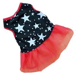 Haoricu Puppy Clothes Costumes Cute Pet Dog Puppy Clothes Crown Pattern Puppy Clothing Princess Dress Dot Lace Skirt Party Costume Apparel & Accessories XS