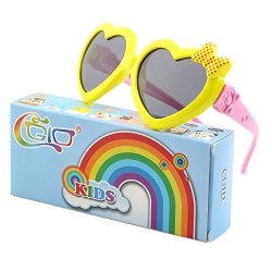 Cgid Soft Rubber Kids Girls Heart Shaped Polarized Sunglasses For Children K78