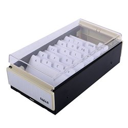 Eagle Business Card Holder Storage Up To 600 Cards Box Size: 4 1 4 X 8 1 4 X 2 1 2 Metal plastic Black clear