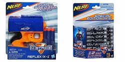 Nerf N-strike Reflex IX-1 Blaster Bundle With Special Edition N-strike Elite Series 12-DART Refill Pack Gray