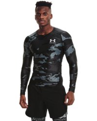 Men's Ua Iso-chill Compression Printed Long Sleeve - Black XL