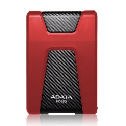 Adata AHD650-1TU3-CRD Anti-shock External Hard Drive Red
