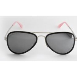 Prince POLARISED UV400 Reflective Silver Lens Sliver black Aviator Sunglasses