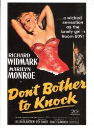 Richard Widmark Marilyn Monroe - Don't Bother To Knock - Twentieth Century Fox Card