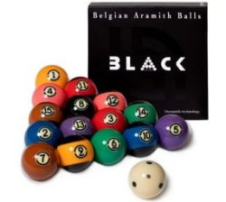 Tournament "black" Pool Ball Set 2 1 4" For 8FT And 9FT Tables Only