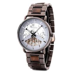 Men's Stainless Steel With Ebony Wood Watch - R30-3