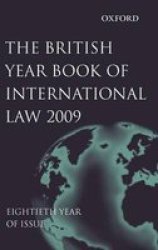 British Year Book Of International Law 2009 Volume 80 Hardcover New