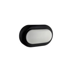 LED Oval Bulkhead 170MM Black 1X8W