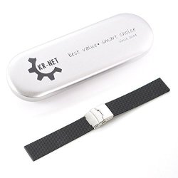Kr-net 20MM Black Grid Silicone Rubber Classic Watch Band Strap +stainless Steel Clasp For Samsung Gear S2 Classic R7320