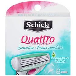 Quattro For Women Schick Sensitive Razor Blade Refills 8 Count