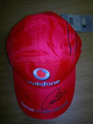Brand New Tagged F1 Cap Signed By Alonso And Hamilton When At Mclaren In 2007