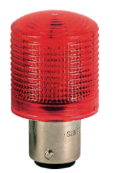 LED Lamp Red 230V BA15D 25X45 2 Pack