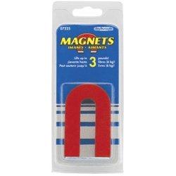Red Cast Alnico 5 U-shaped Magnet With Keeper 1-3 16" Wide 2" Tall 1 4" Thick Pack Of 1