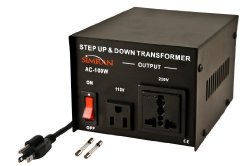 Simran AC-100 Voltage Power Converter Step Up Down Transformer 110 Volt 220 Volt 100 Watt Black