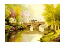 Puzzlelife Hometown Bridge 1000 Piece - Large Format Jigsaw Puzzle. Can Be Enjoyed Puzzle Game By All Generation. Beautiful Decoration Pleasant Play. Free Bonus Poster